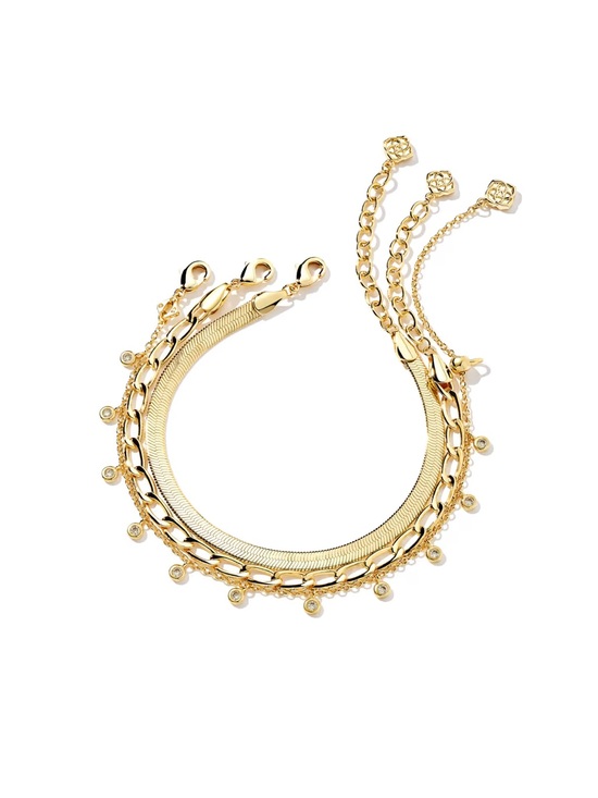 Kendra Scott Jewelry - Kendra Scott Gold Layered Chain Bracelet with Dangle Accents